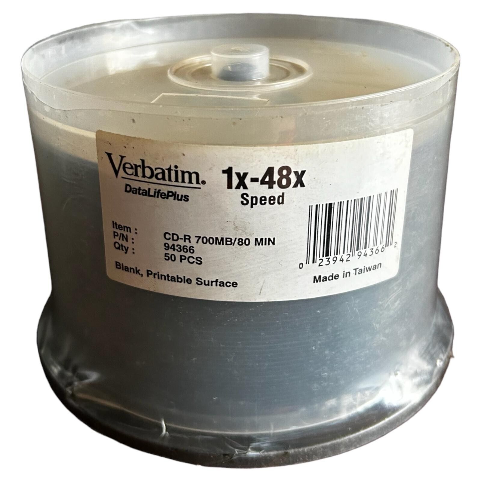 Vintage Verbatim CD-R 700MB 48X DataLifePlus White Inkjet Printable