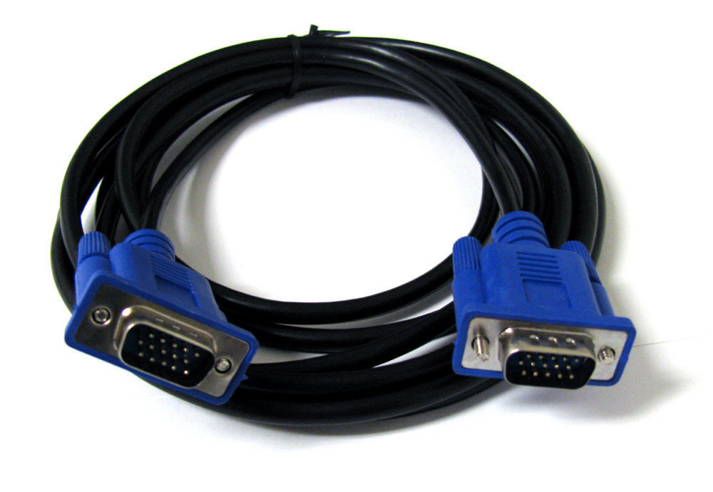 15 PIN Black SVGA SUPER VGA Monitor M/M Male To Male Cable CORD FOR PC TV Black
