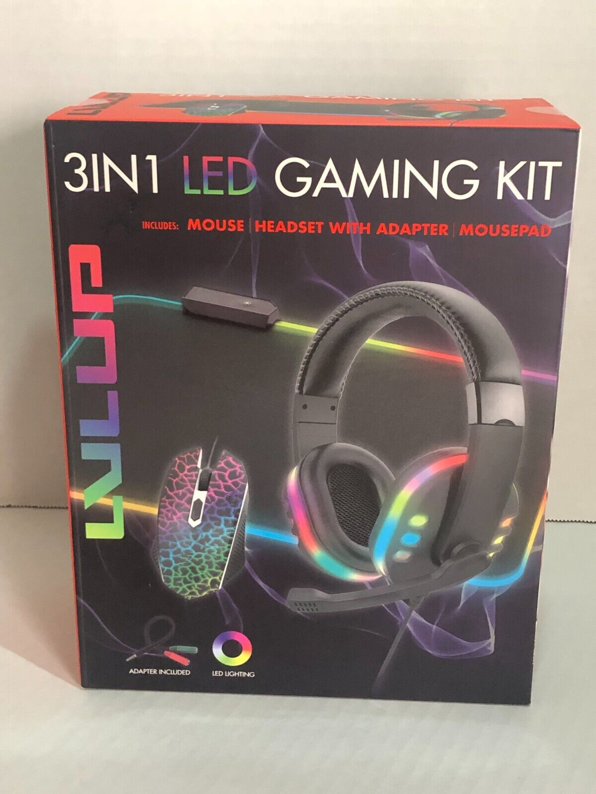 3 In 1 Led Gaming Kit Includes Mouse Headset With Adapter Mousepad