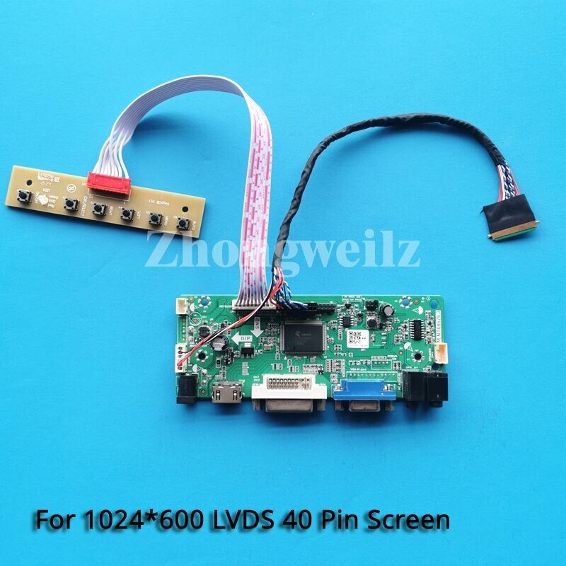 For LTN101NT07-801/802/T01 Panel 1024x600 LVDS 40-Pin HDMI+DVI+VGA Driver Board 