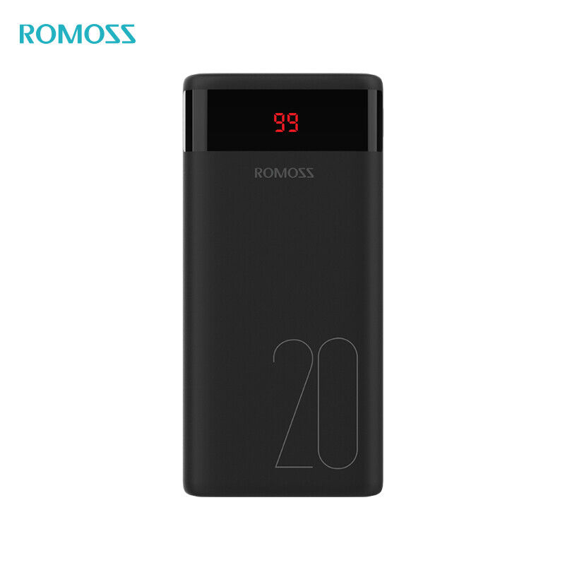 ROMOSS 20000mAh 22.5W Power Bank PD QC USB-C Portable Charger for PHONE IPAD