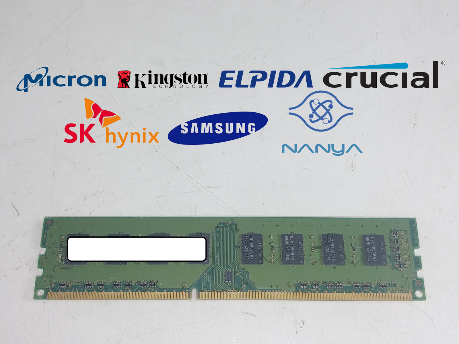 Lot of 10 Major Brand 4 GB PC3-10600 (DDR3-1333) 2Rx8 DDR3 Desktop Memory