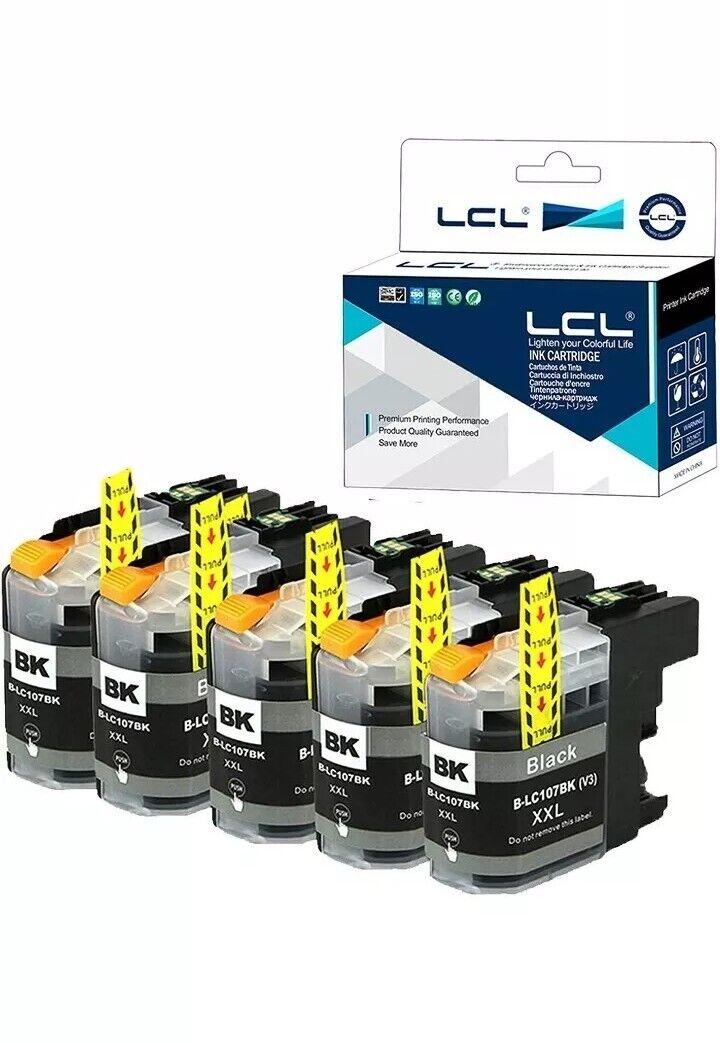 LCL Compatible Ink Cartridge Replacement for Brother LC107 LC107BK XXL LC1072PKS