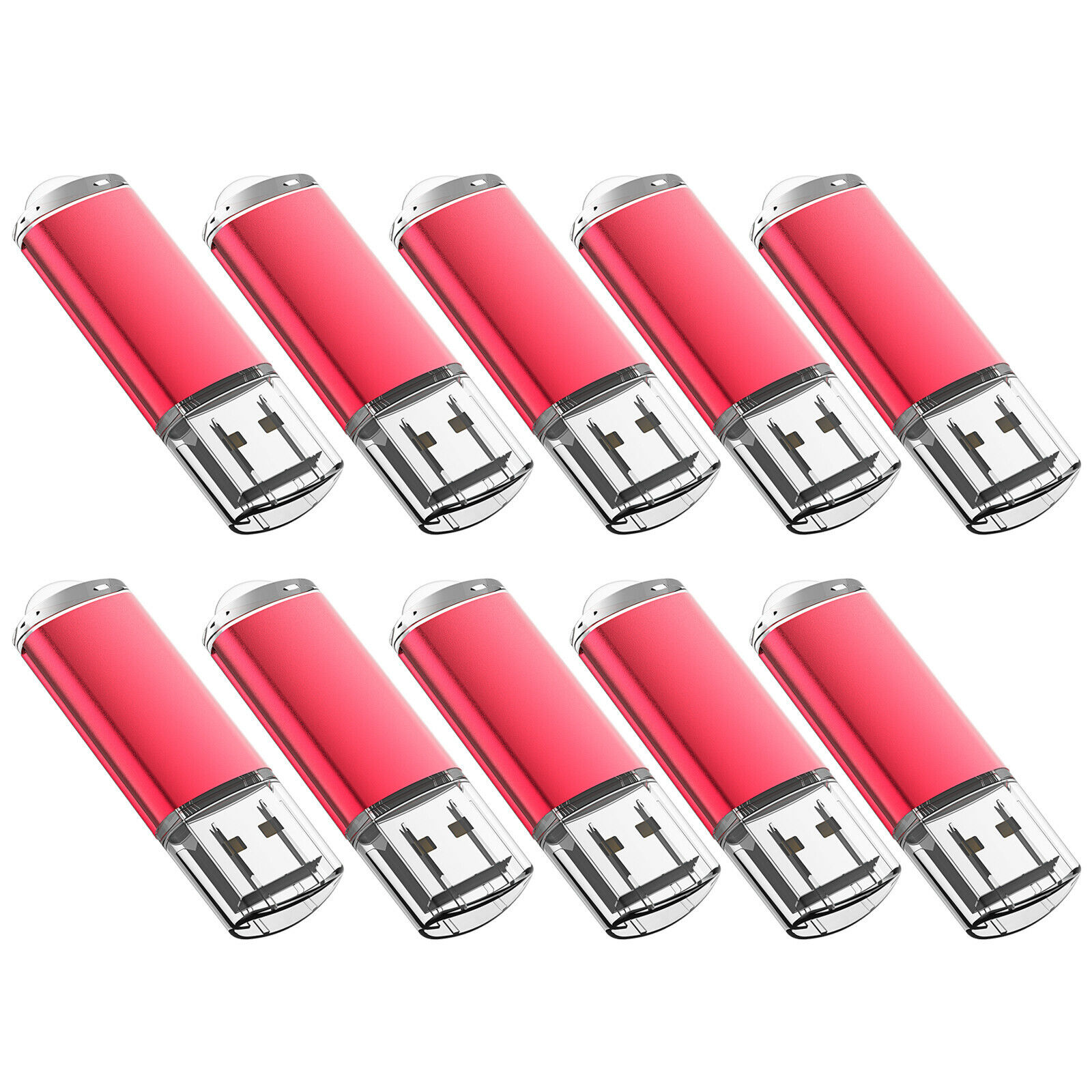 Red Color Lot 10/20/50/100PCS 4GB 2.0 USB Flash Drive Metal Rectangle Stick Gift