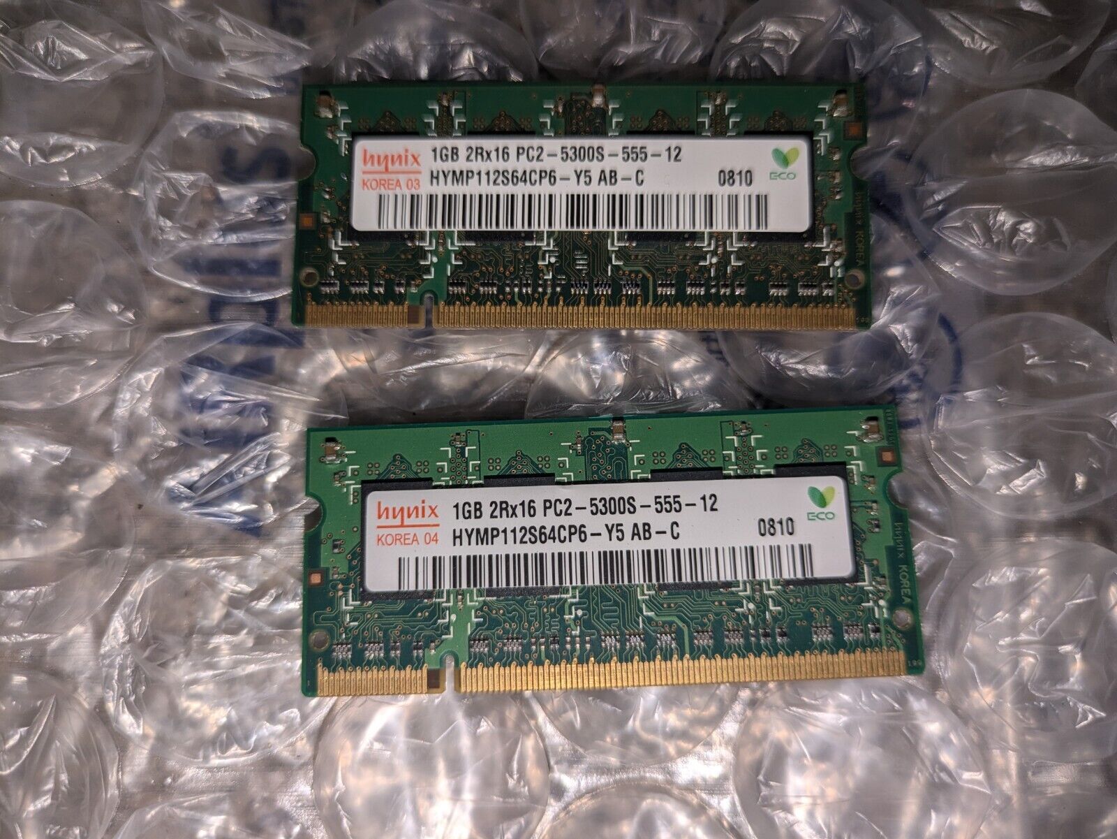 HYNIX DDR2 1 GB 2RX16 PC2-5300S-555-12 HYMP112S64CP6-Y5 AB  Quantity Of 2