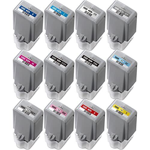 12-Pack Canon PFI-1000 Compatible Ink for imagePROGRAF PRO-1000 Printer