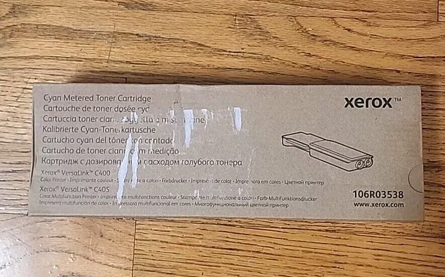 New Sealed Box Genuine OEM Xerox 106R03538 Cyan Metered Toner Cartridge
