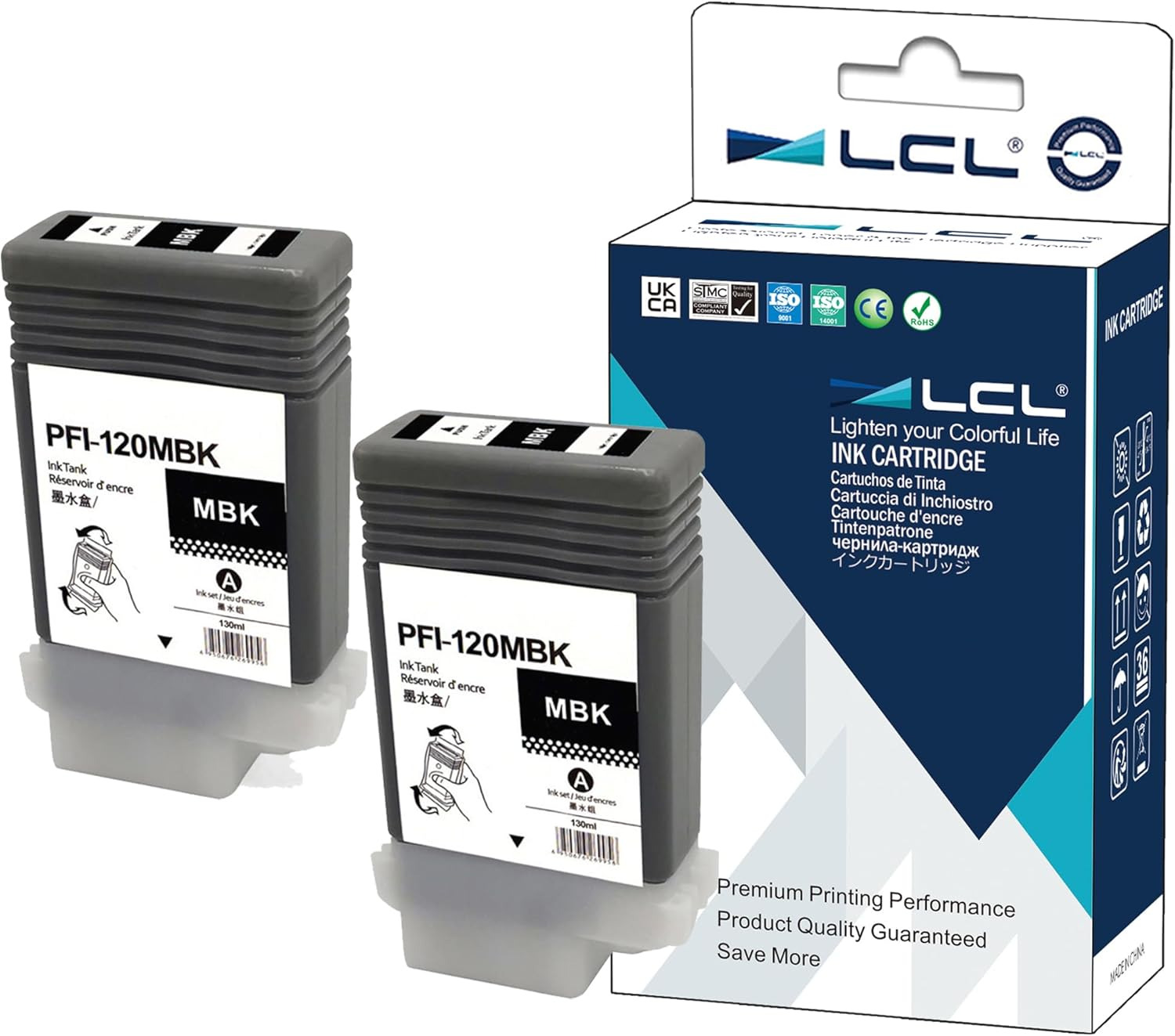 LCL Compatible Ink Cartridge Pigment Replacement for Canon PFI120 PFI-120 PFI120