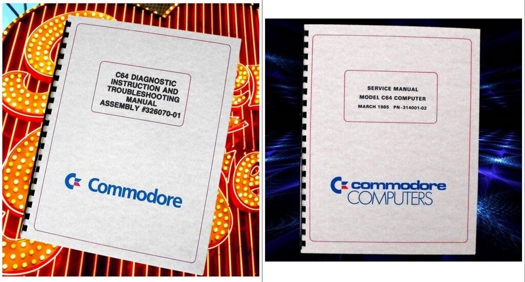 2 COMMODORE 64 C64 Computer Owners Service + Troubleshooting & DIAGNOSTIC MANUAL