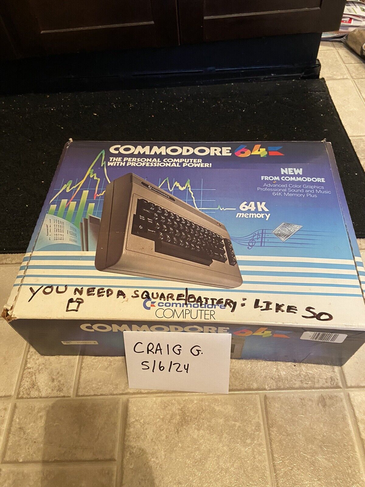 Vintage Commodore 64 Personal Computer Original BOX ONLY No System