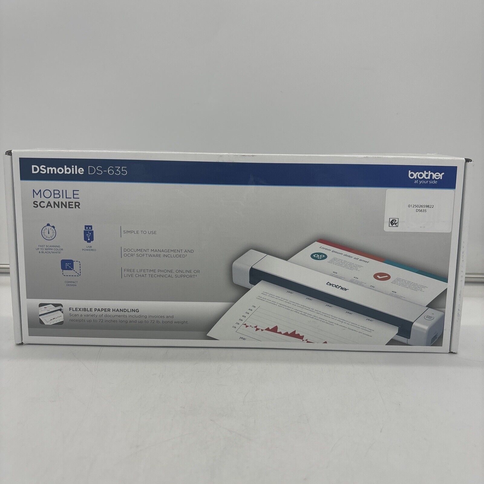 Brother Portable DS-635 Compact Mobile Document Scanner BRAND NEW