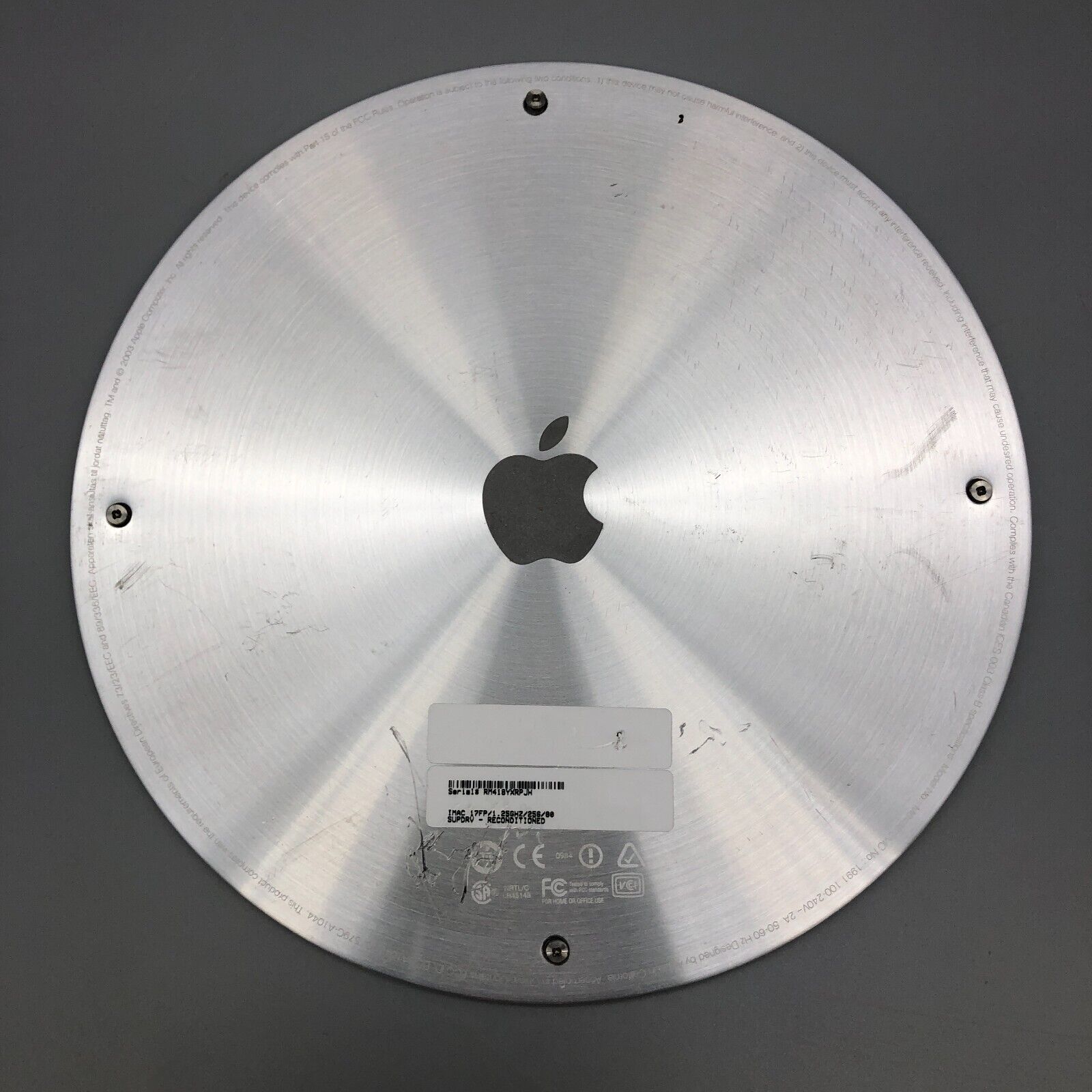 Apple iMac 2002 M6498 PowerMac 4,2 800MHz/256MB/60HD Round Steel Base ONLY