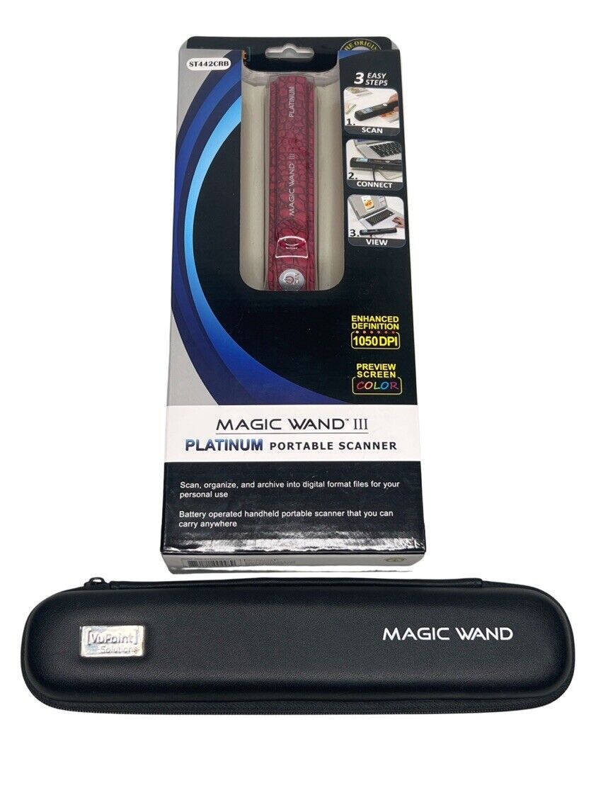 NEW SEALED VuPoint Magic Wand III  Platinum Portable Scanner & Case ST442CRB