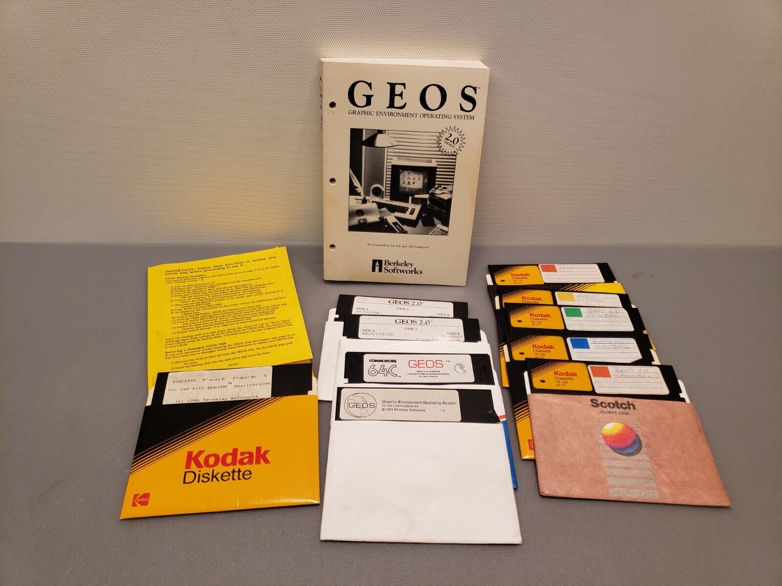 GEOS 2.0 Commodore 64 64C 128 Computer Graphic Environment OS Software No Box