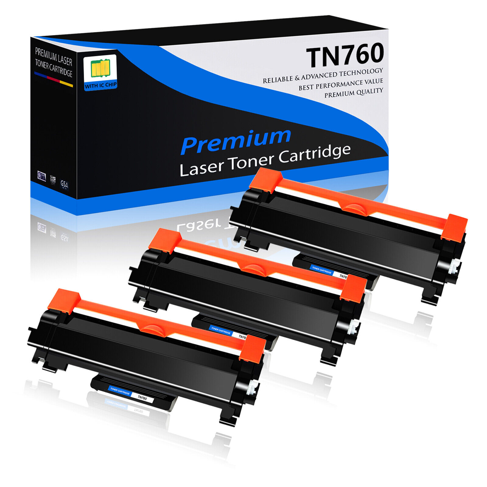 3PK High-Yield TN760 Toner Compatible TN730 For Brother MFC-L2710DW MFC-L2730DW