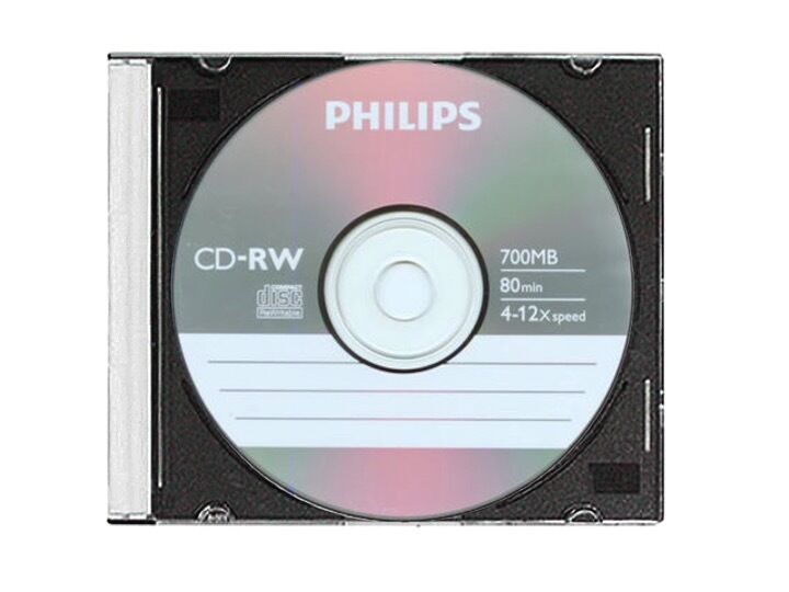 3 Philips Logo 12x CD-RW CDRW ReWritable Blank Disc Media Slim Jewel Case