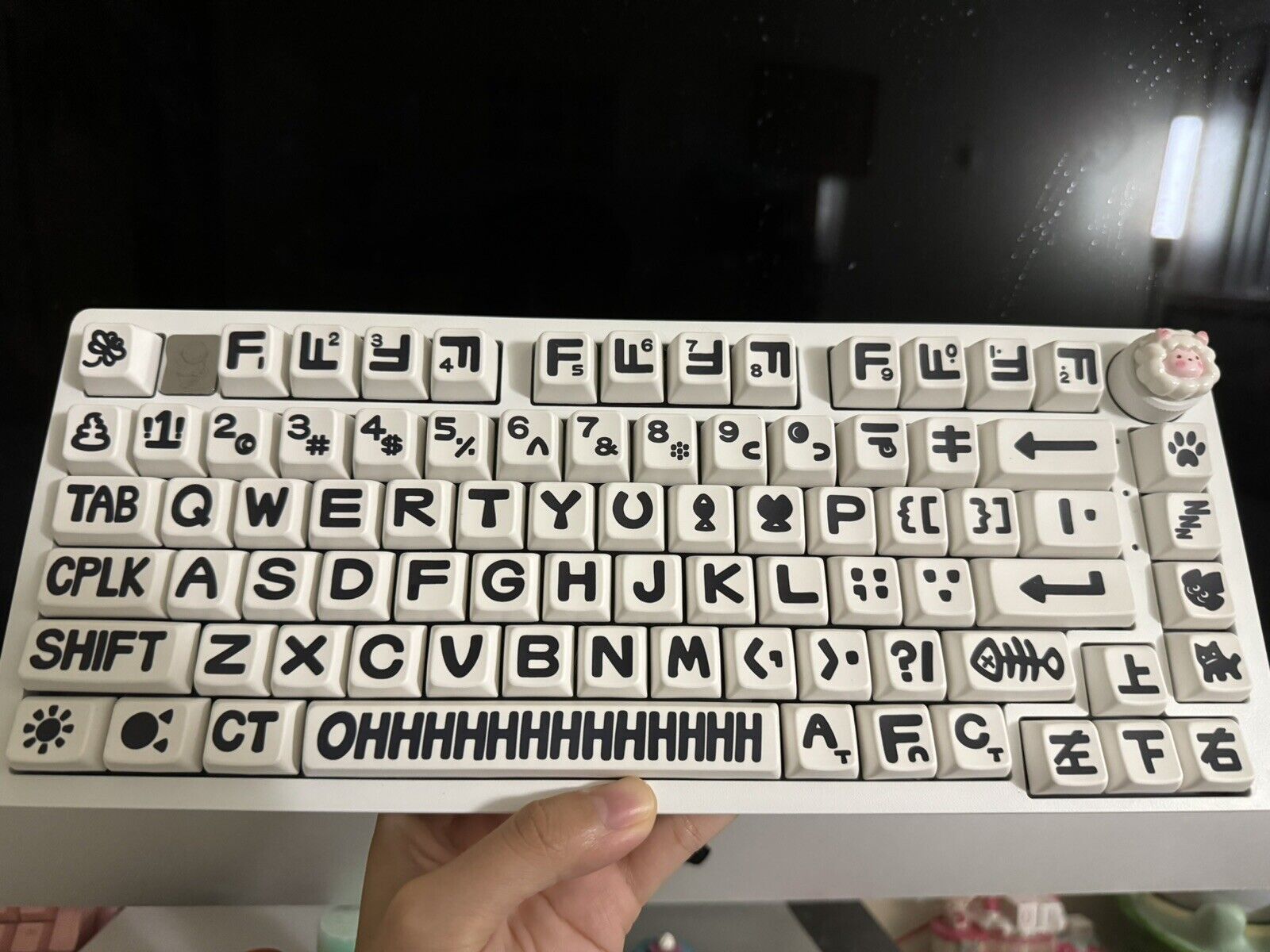 Custom White Aluminum RGB Keyboard 75% Hot-swap Fully Built Tactile Switch New