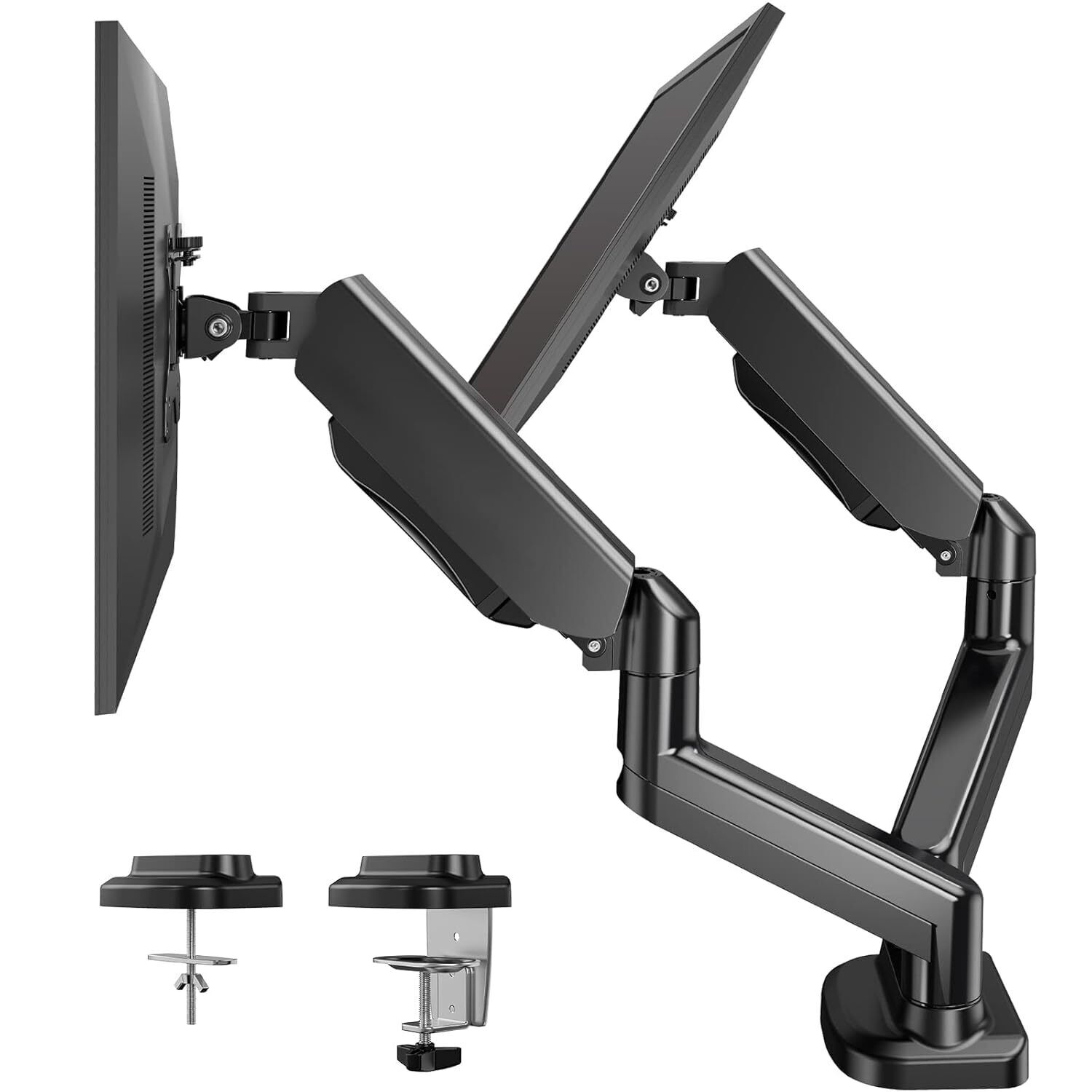 HUANUO Dual Monitor Arm for 13 to 27 inch, Gas Spring Monitor Stands for 2 Mon