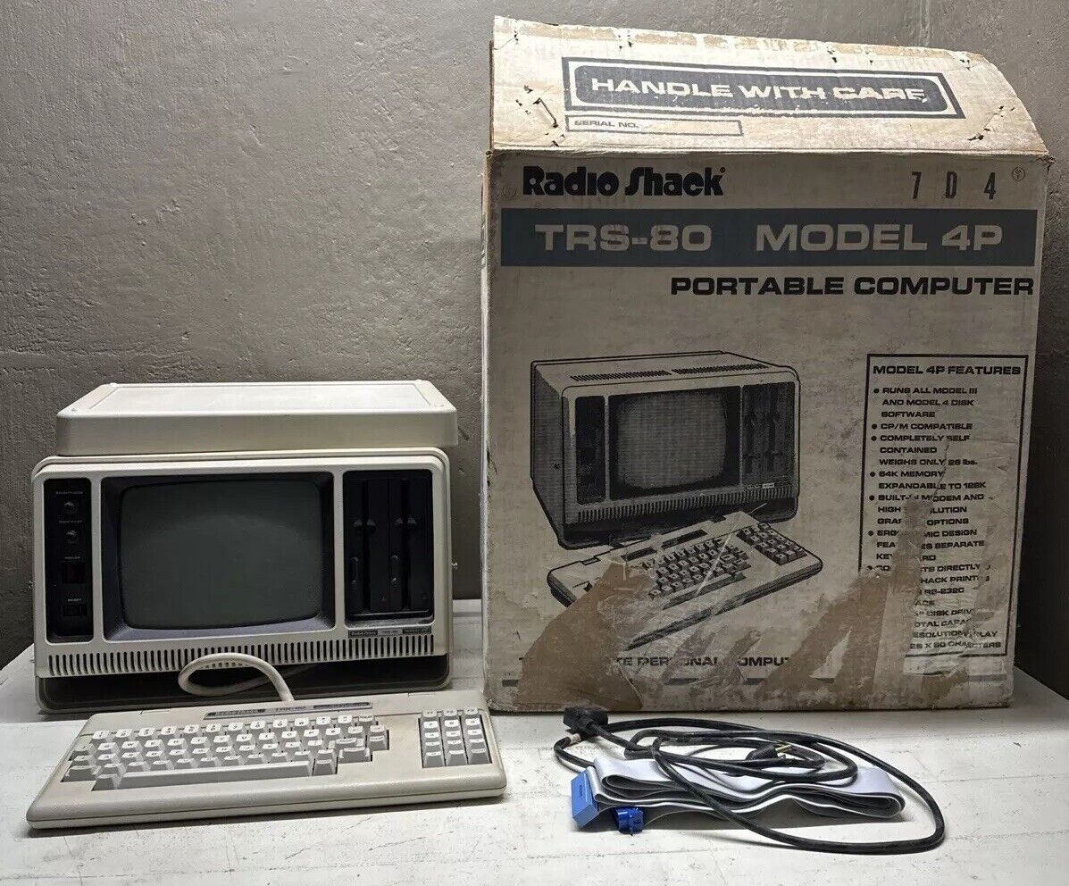 Vtg Radio Shack 26-1080A TRS-80 Model 4P Portable Personal Computer As Is Parts