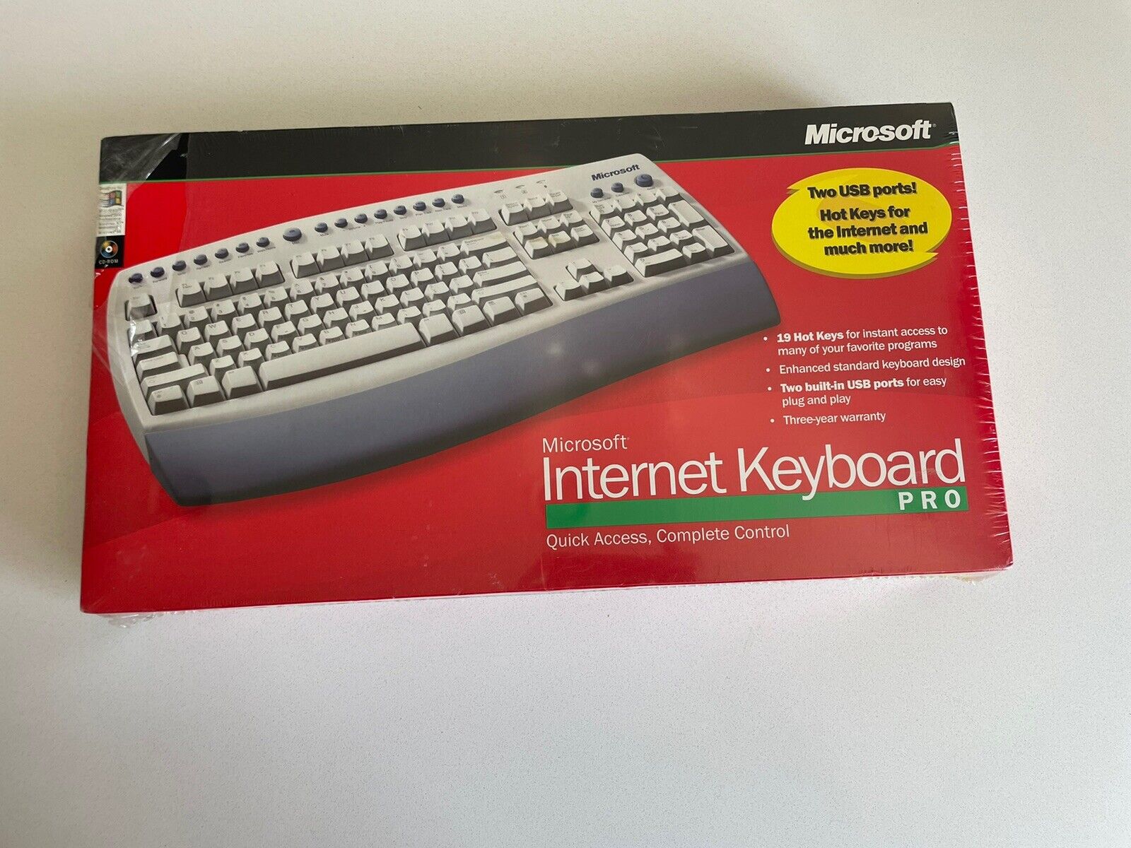 Vintage 2000 Microsoft Internet Keyboard Pro C1700001 Wired Factory Sealed