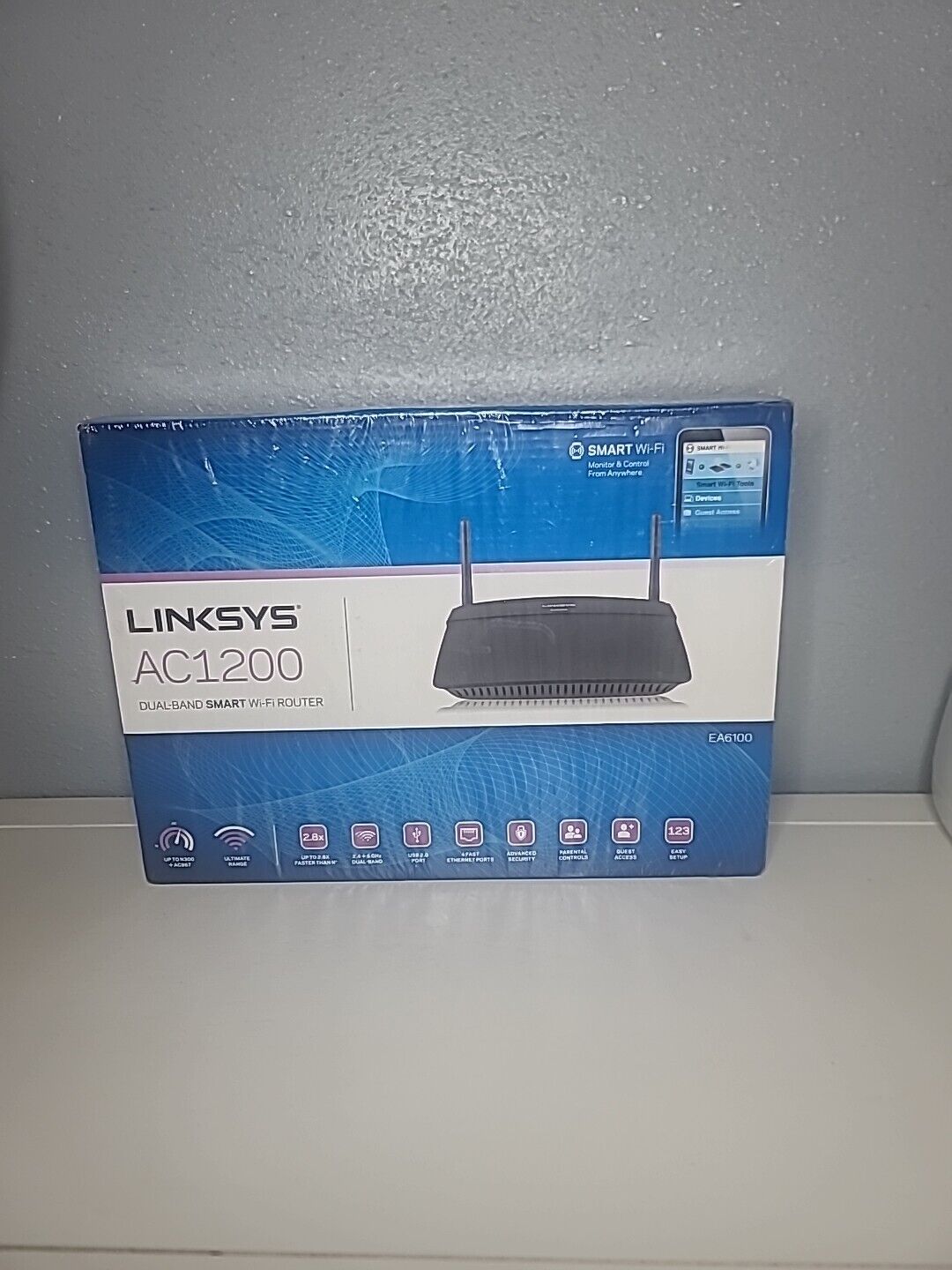 Cisco Linksys EA6100 Dual Band AC1200 Smart Wi-Fi Router w/ Power Cord
