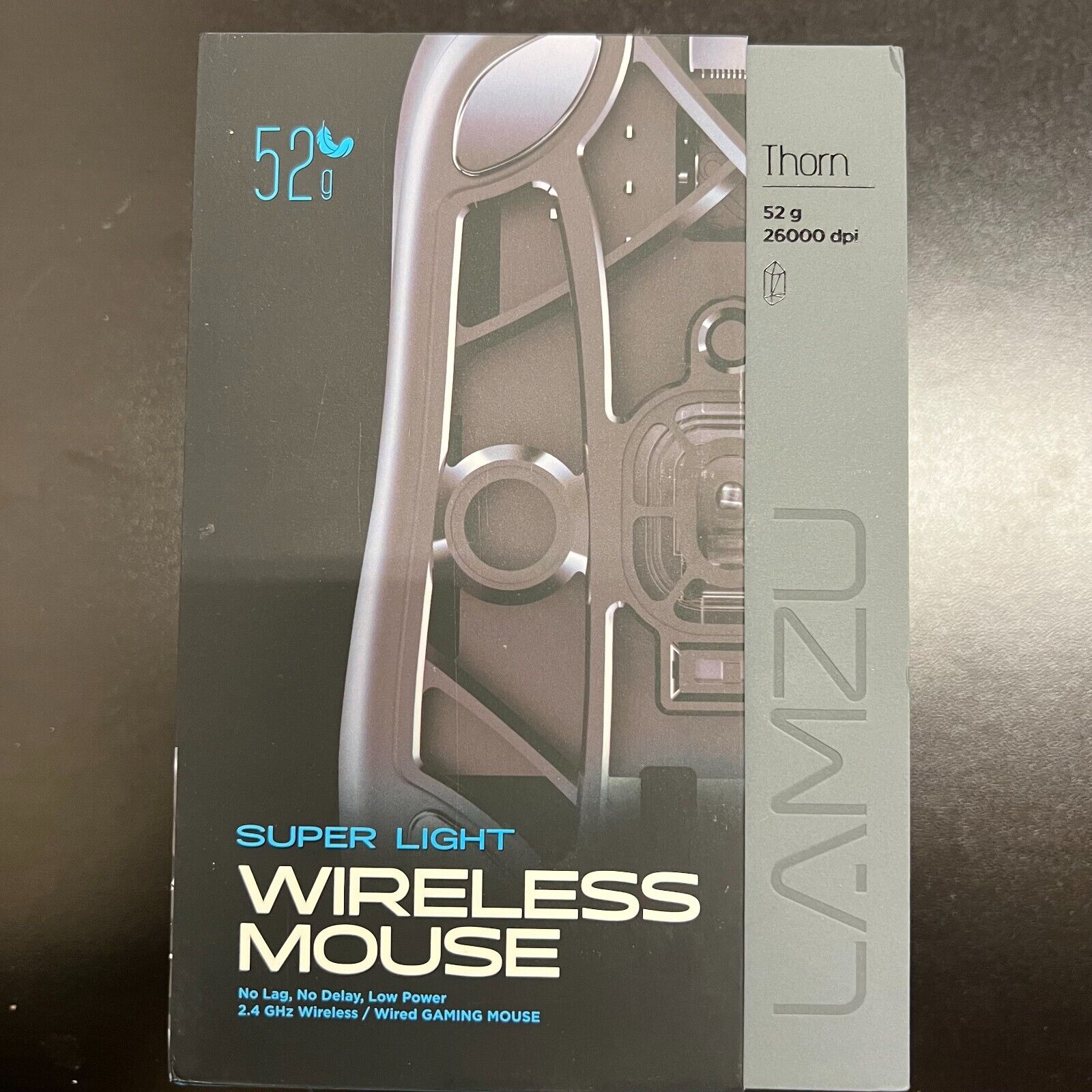 Lamzu Atlantis 55g Black Wireless 2.4 GHz 26000 Dpi Superlight Gaming Mouse
