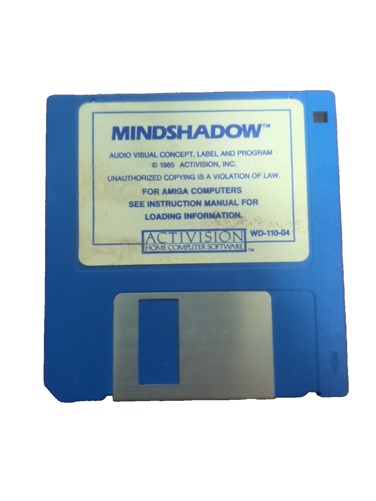 MINDSHADOW Commodore Amiga Video Game Floppy Discs 1985 Activision Untested
