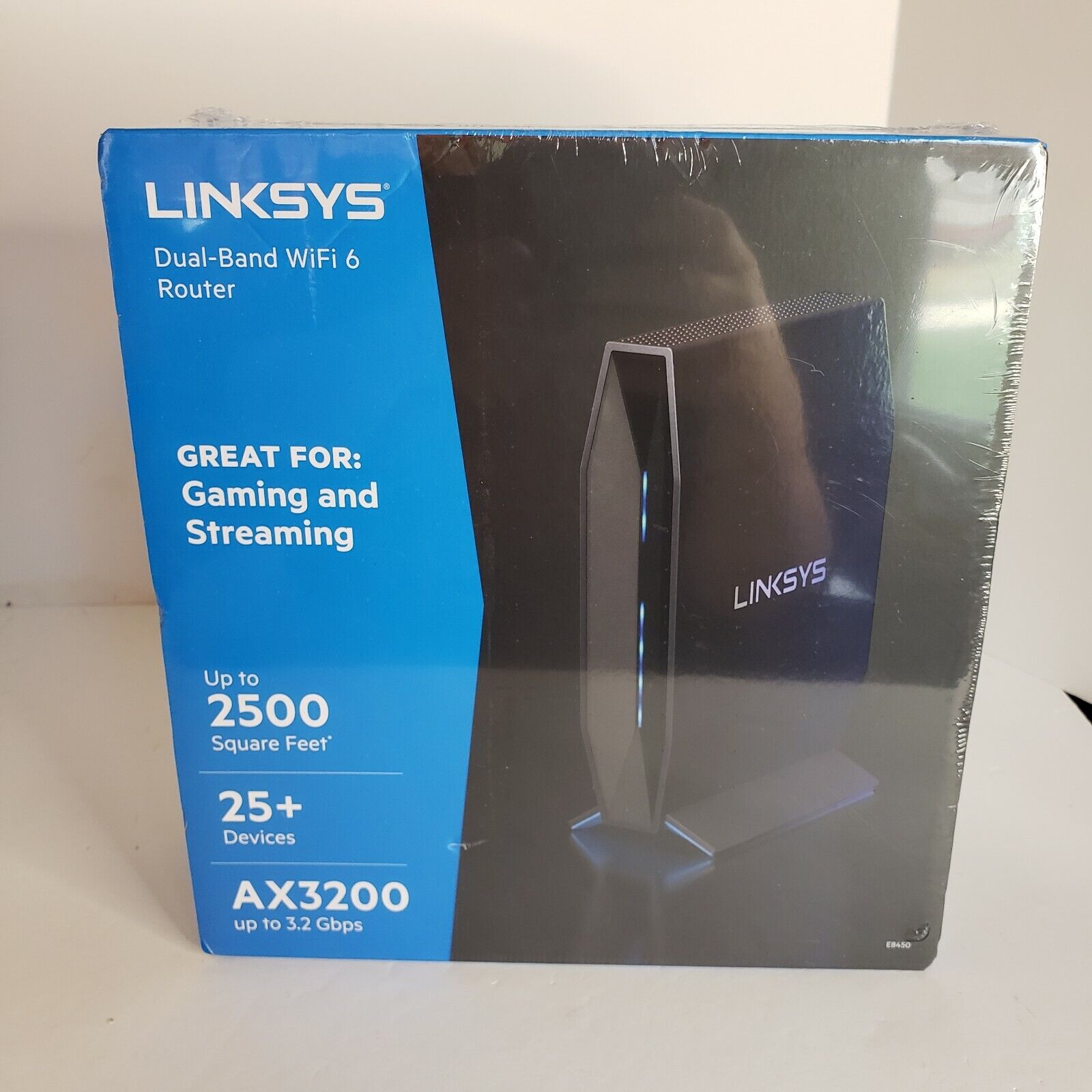 Linksys AX3200 Dual Band Wi-Fi 6 Gaming Streaming Router Black E8450 NEW Sealed