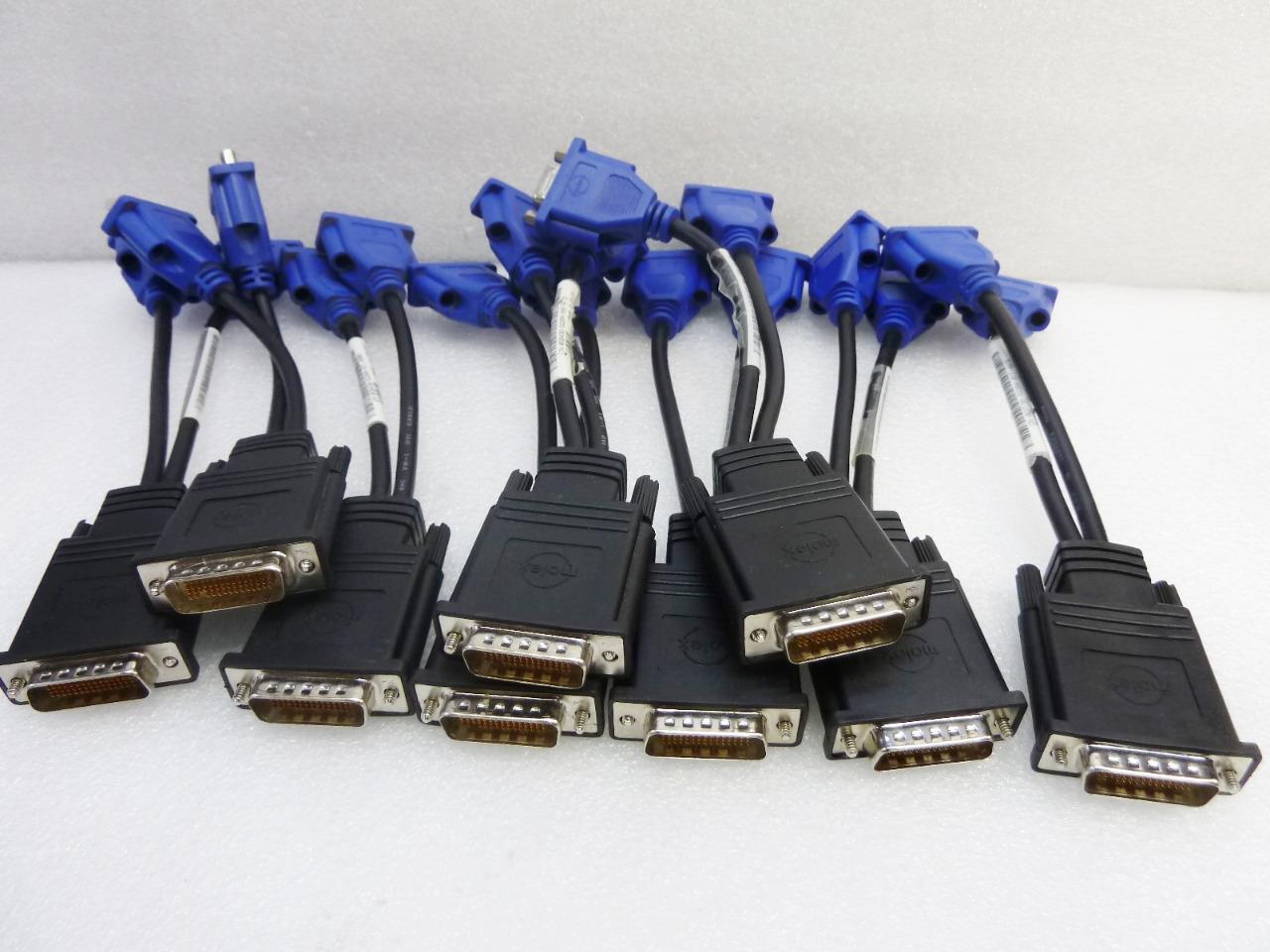 9x Molex DMS-59 Male to Dual Female VGA Y-Splitter Video Cable Adapter 0G9438