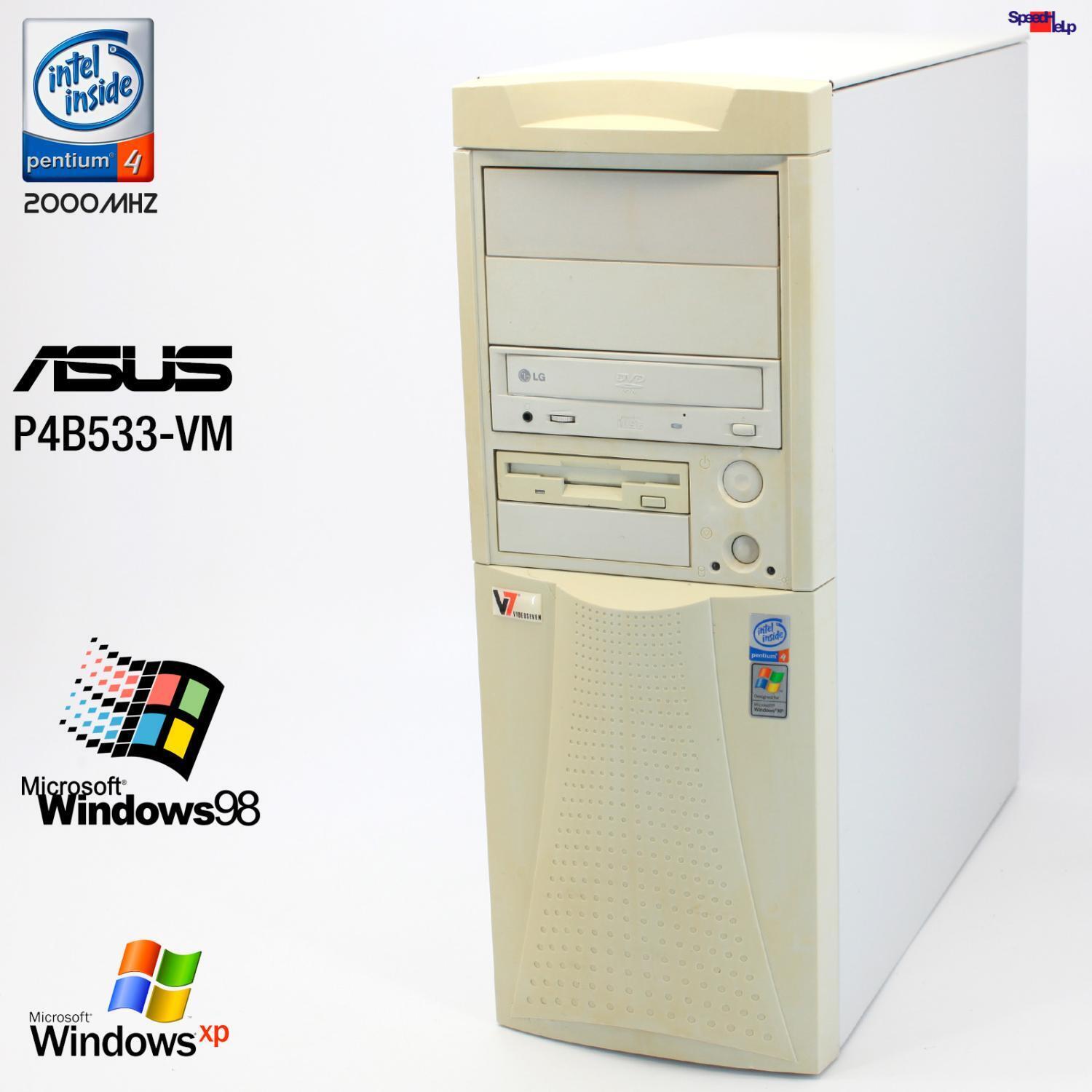 Pentium 4 2000MHZ Computer PC ASUS P4B533-VM Parallel Windows 98 2000