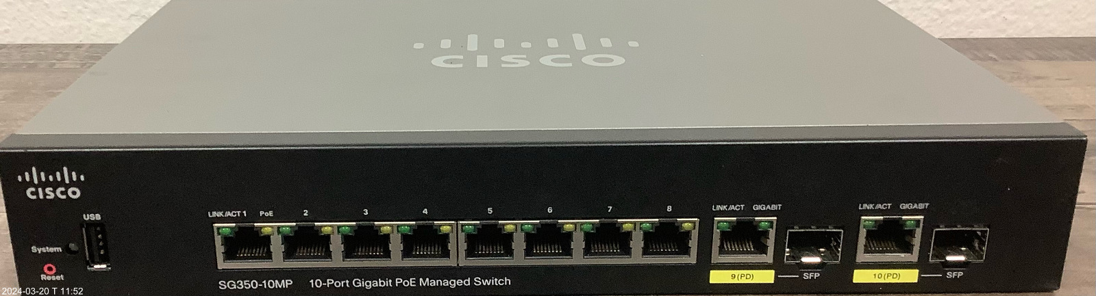 Cisco SG350-10MP 10 PORT GIGABIT PoE MANAGED SWITCH