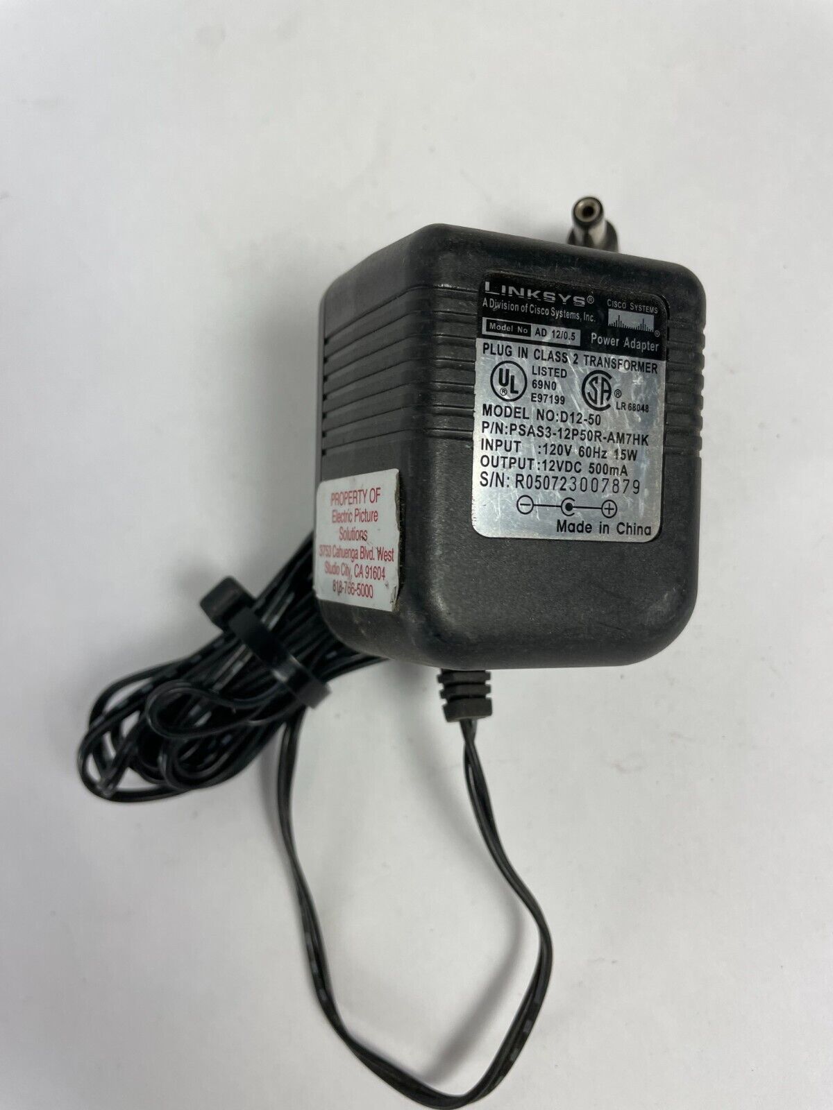 Genuine Linksys D12-50 Adapter Output 12 V 500mA Power Supply Adapter A53