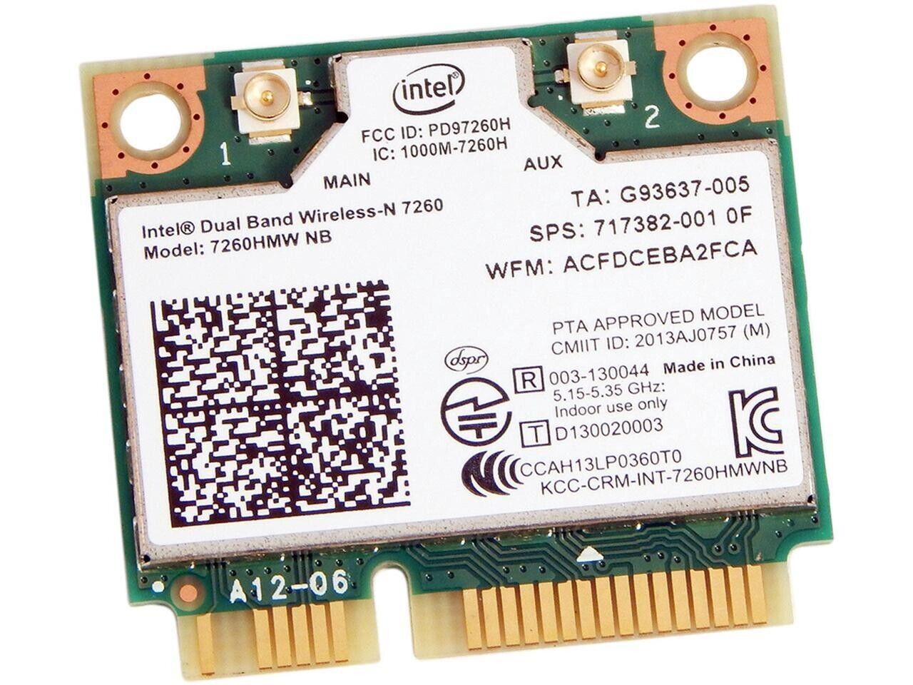 ✔️ Intel Dual Band Wireless-N 7260HMW WiFi Card SPS 717382-001