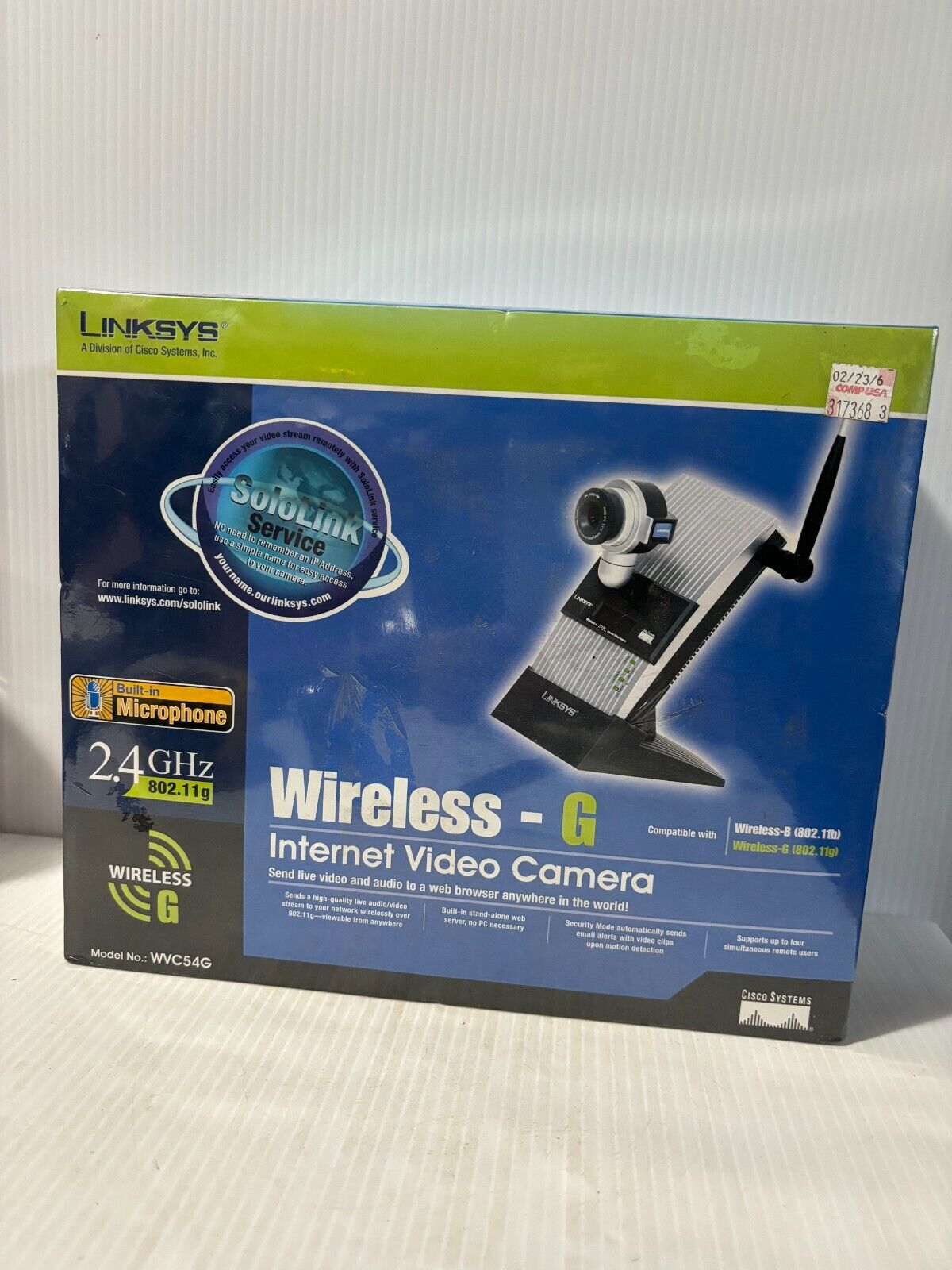 Linksys Wireless G Internet Video Camera WVC54G w/Built In Microphone