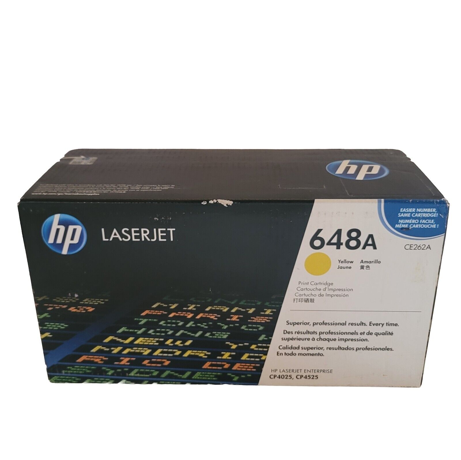 HP Genuine OEM 648A CE262A Yellow Toner Cartridge LaserJet CP4025 ~NEW SEALED