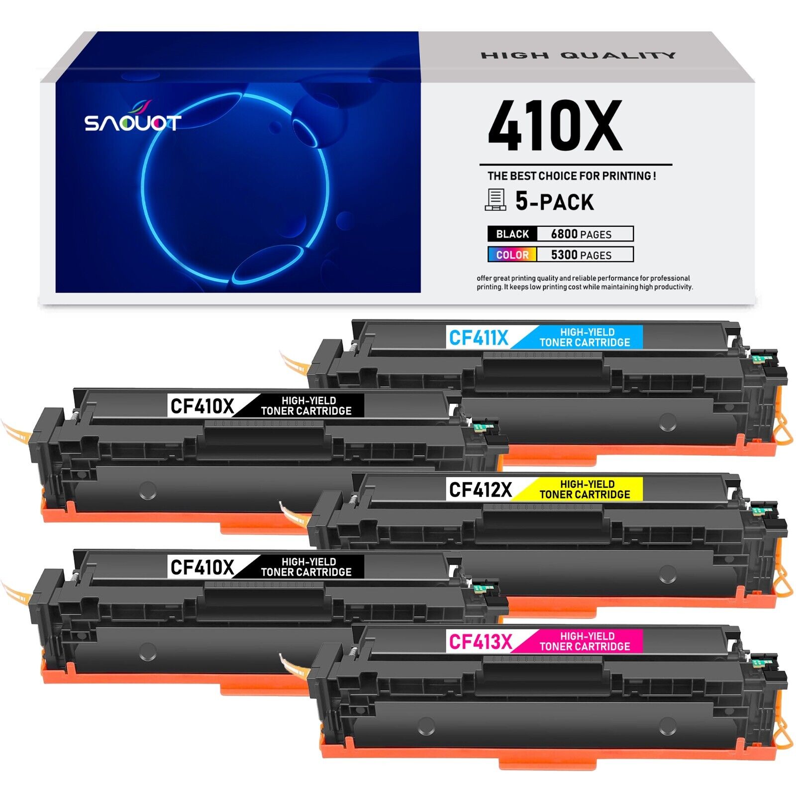 410X Toner Cartridge Replacement for HP CF410X M452DN M452DW M452NW MFP M377DW