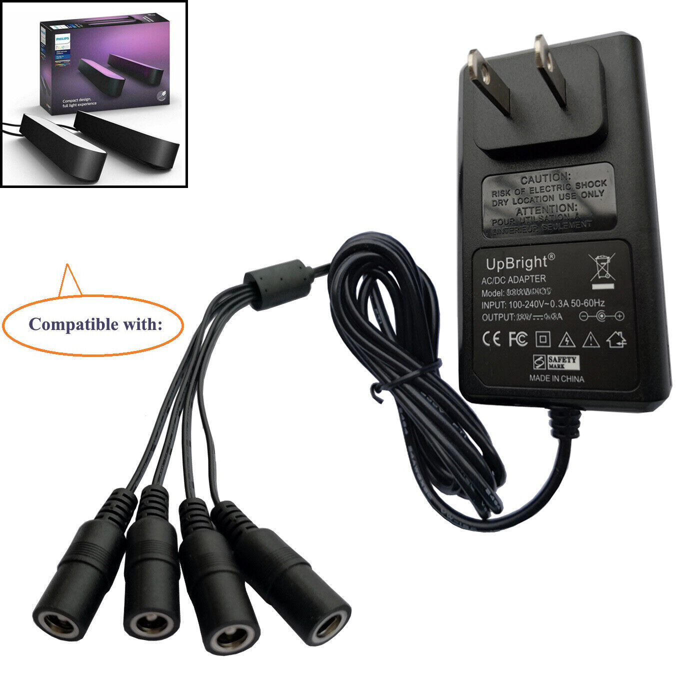 AC Adapter For Philips S020XM2400083 Hue Play White & Color Smart LED Bar Light
