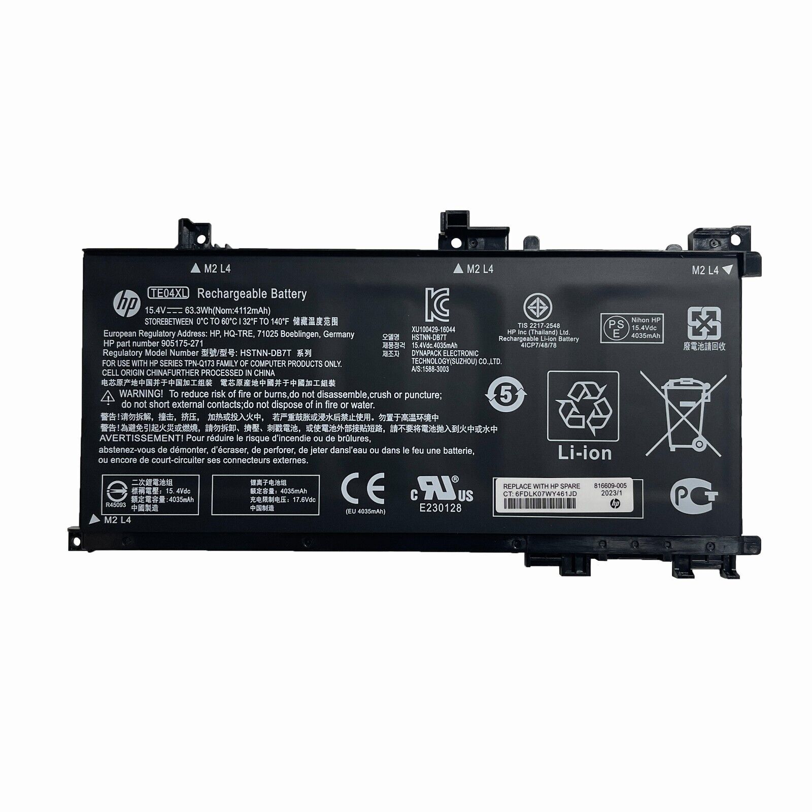 NEW OEM 63.3Wh TE04XL laptop Battery For HP Pavilion 15-bc Omen 15-AX 849910-850