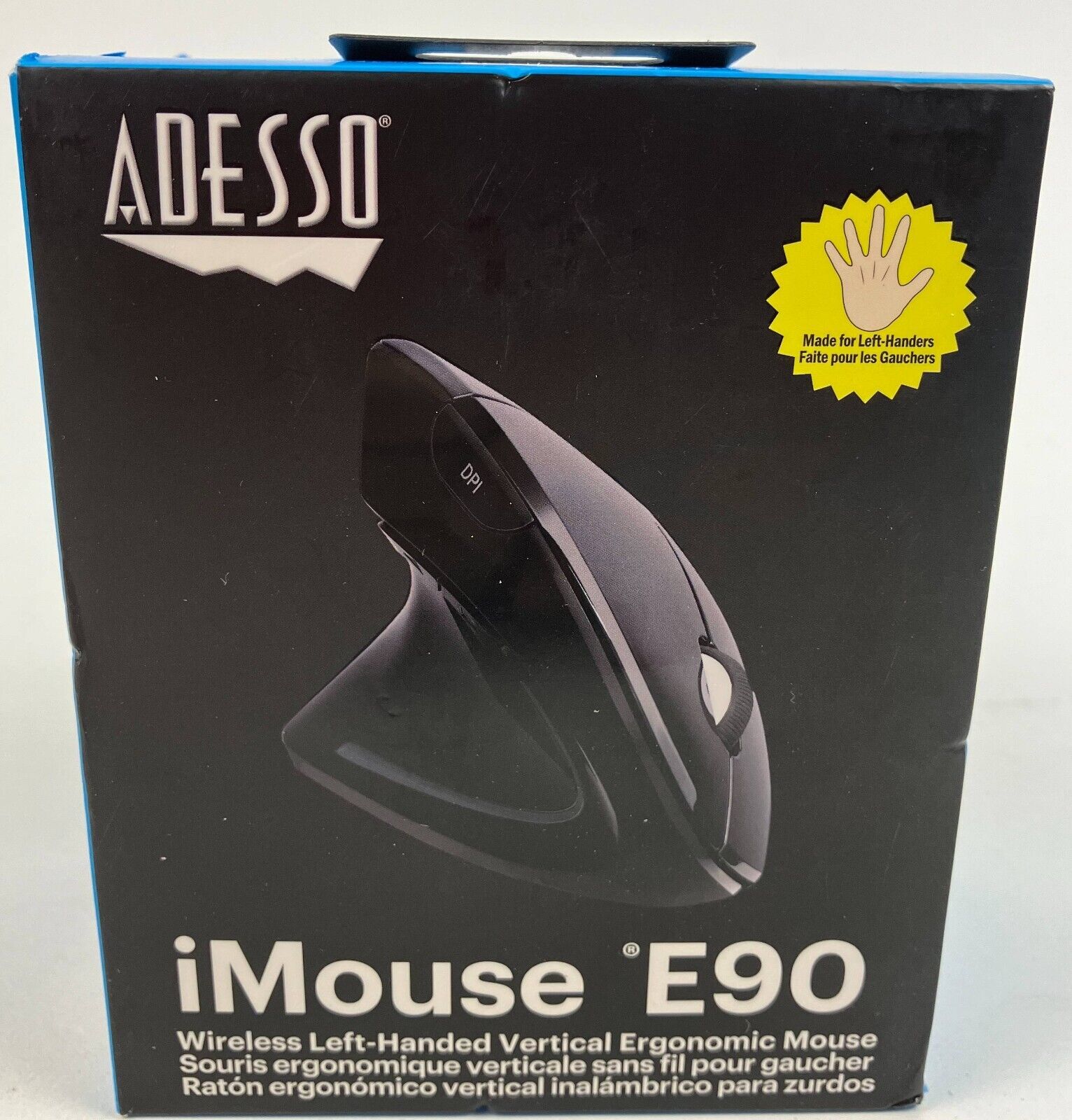Adesso iMouse E90- Wireless Left-Handed Vertical Ergonomic Mouse (IMOUSEE90)