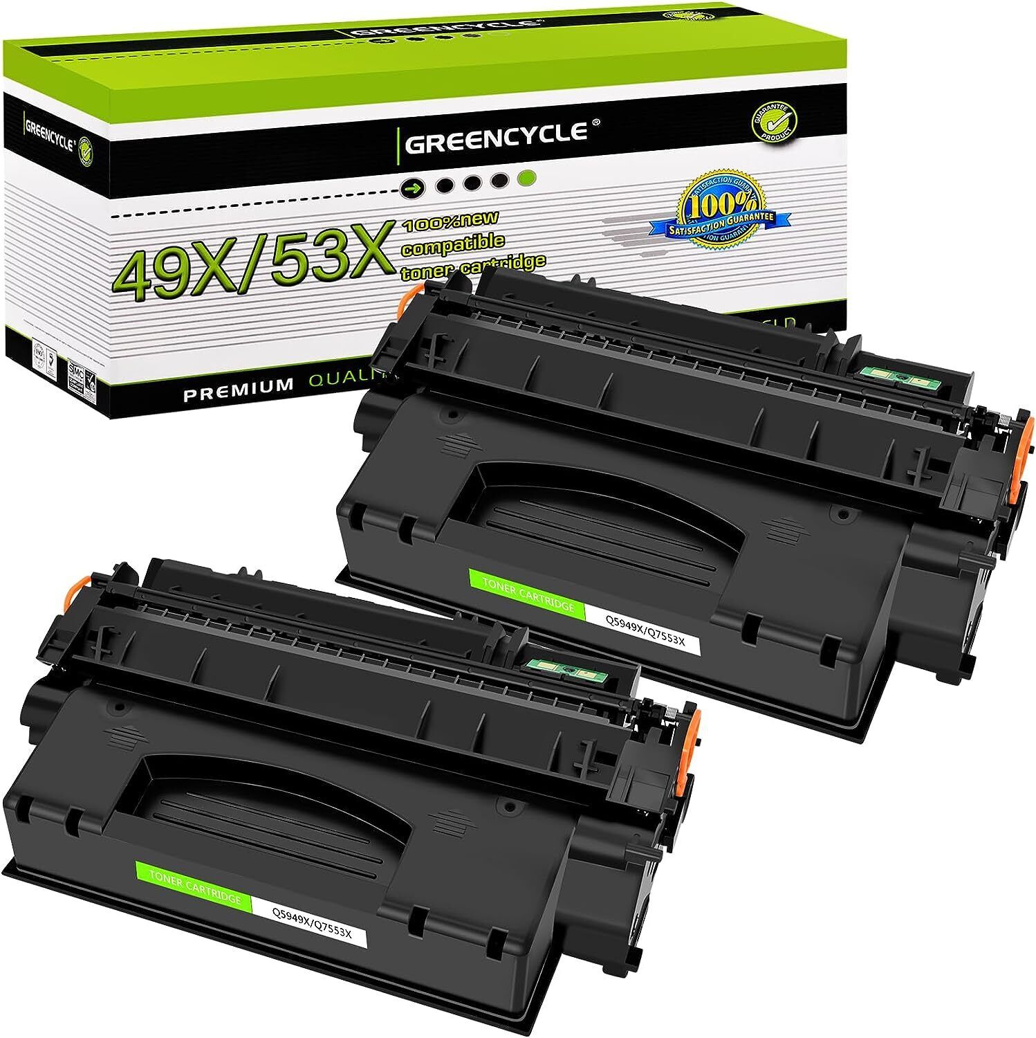 greencycle 2PK Q5949X Toner Cartridge Compatible with HP 49X LaserJet 3390 3392