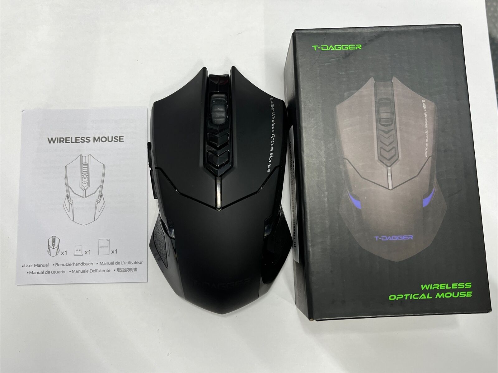 T-DAGGER Wireless Gaming Mouse Silent Mouse 7 Buttons LED Backlight