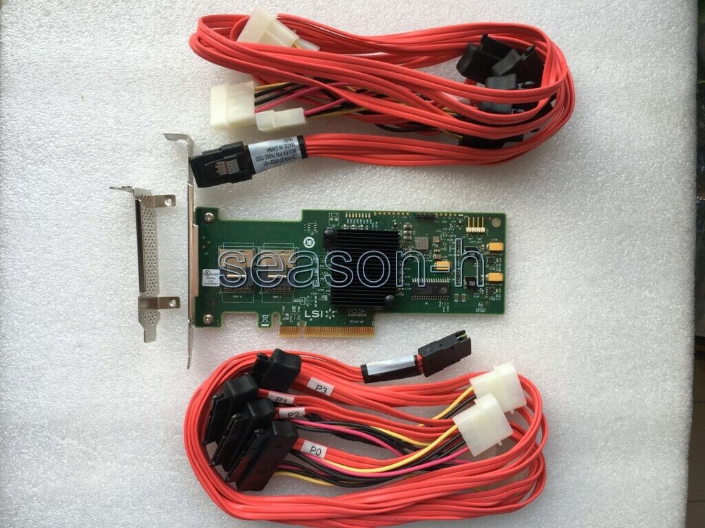 LSI SAS 9210-8i 8-port 6Gb PCIe HBA RAID  Controller card+2pcs SFF-8087 to 8482