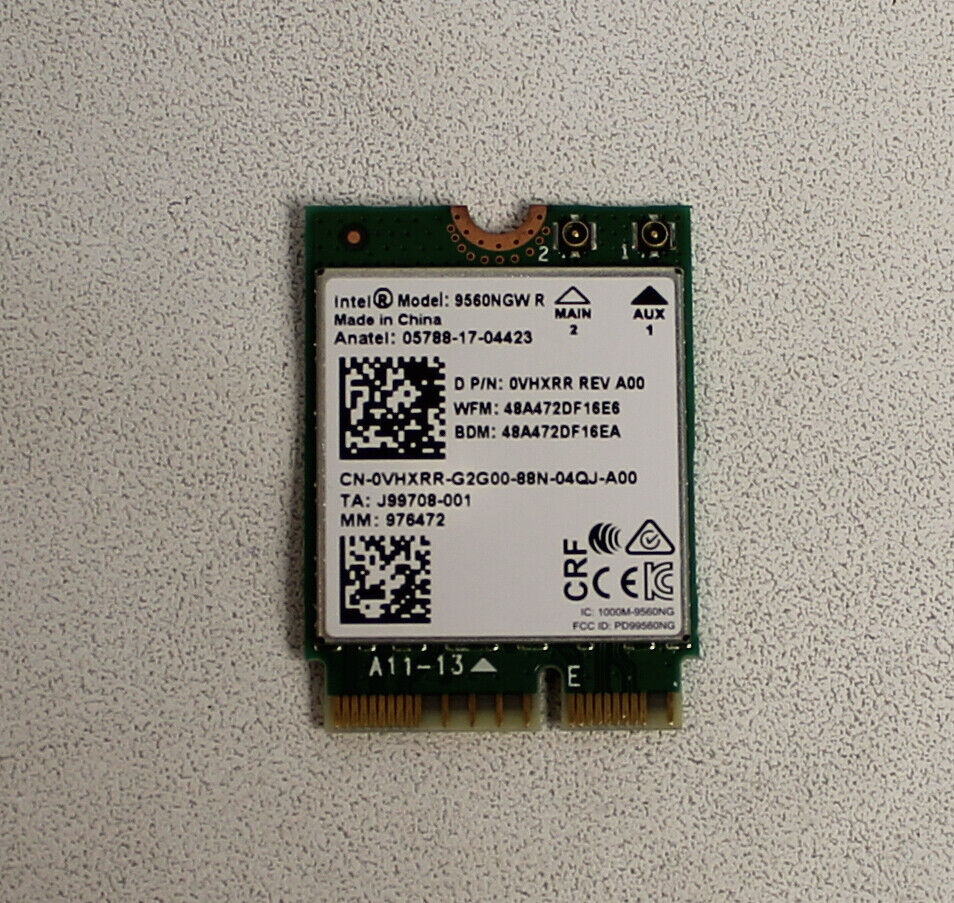 0VHXRR Intel Wireless Lan Card Intel 802.11Ac Wlam Inspiron 14-5482 \