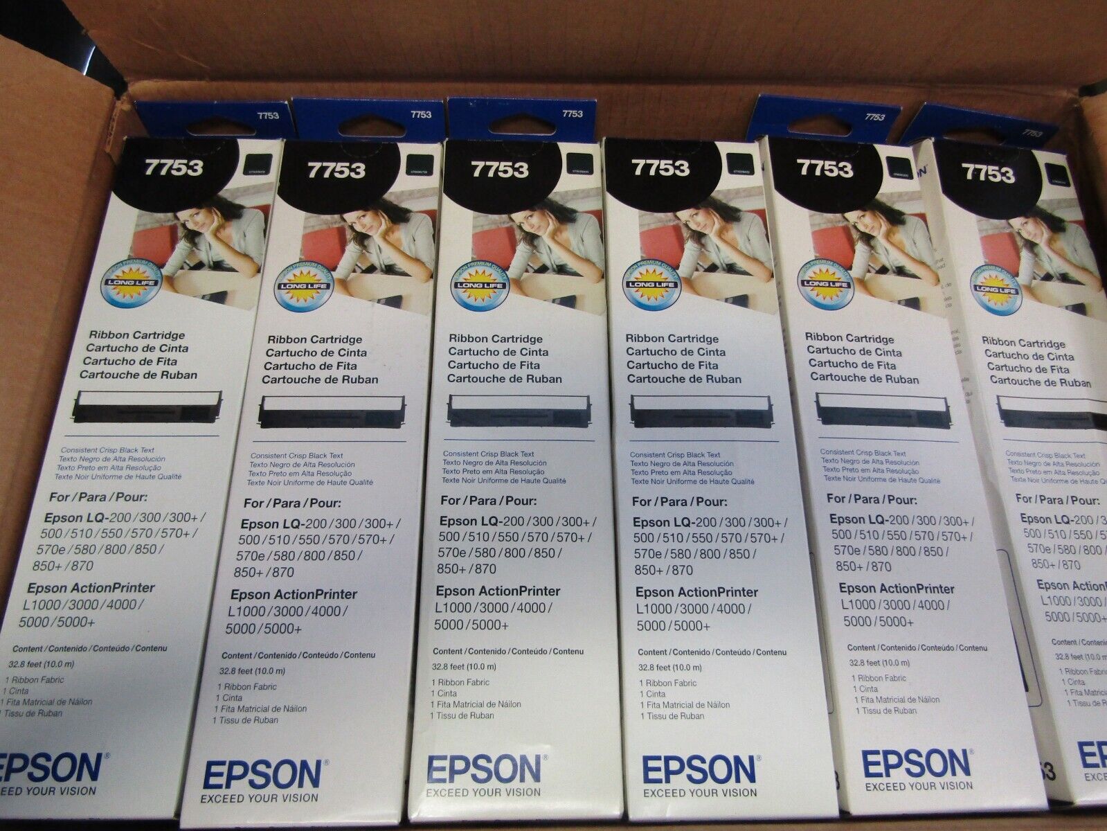 Lot of 36 Genuine Epson 7753 Ribbon SEALED