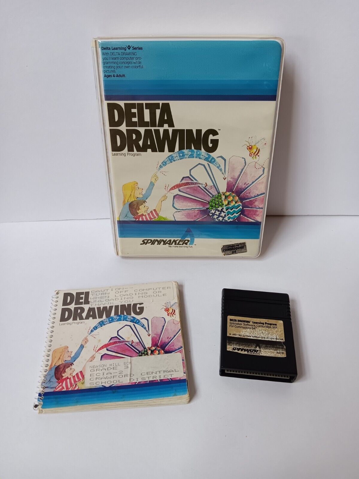 Commodore 64 Delta Drawing Computer Game Cartridge W/Manual & Case Tested/Works