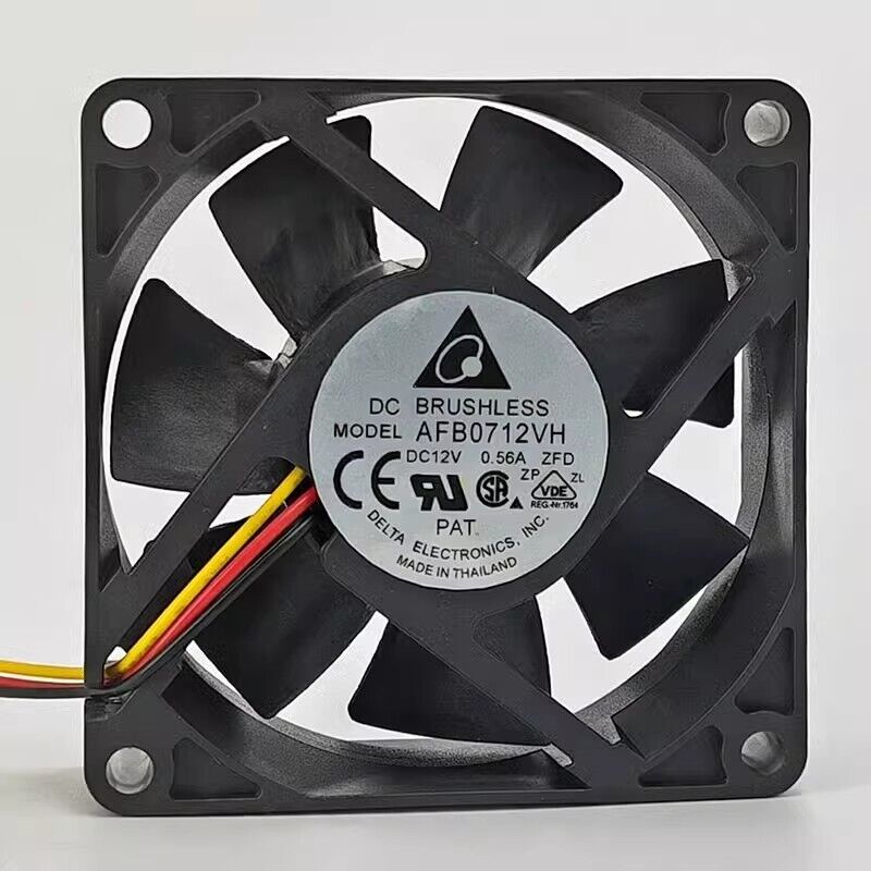 Delta AFB0712VH 7025 12V 0.56A 7CM 3-Wire Cooling Fan