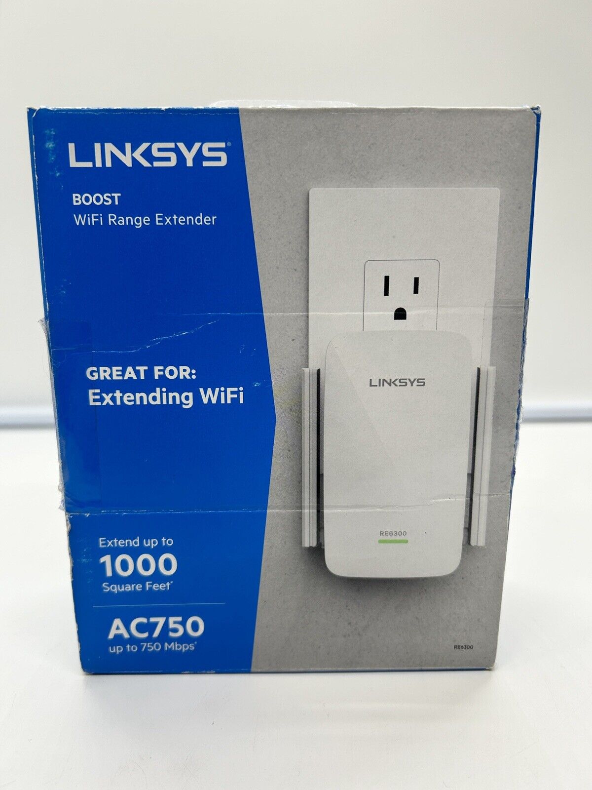 Linksys AC750 Boost Dual-Band Wi-Fi Gigabit Range Extender Model RE6300