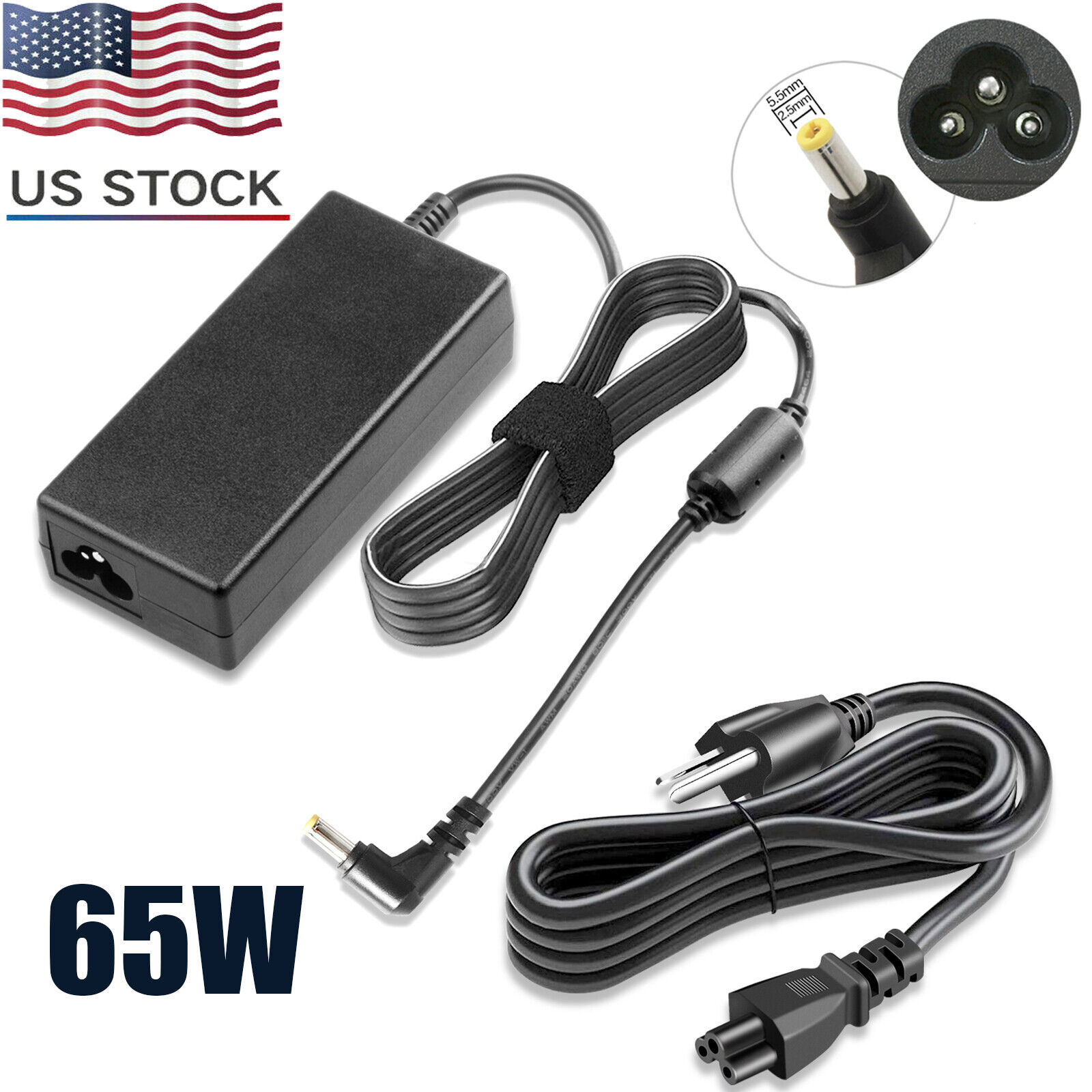 19V 3.42A Laptop Power Supply AC Adapter Charger for Acer Toshiba Gateway 65W