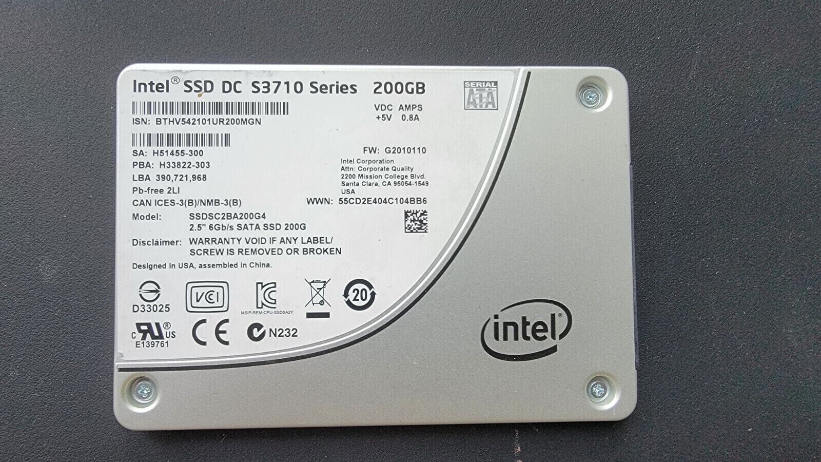 Intel SSD DC S3710 Series 200 GB Internal 2.5
