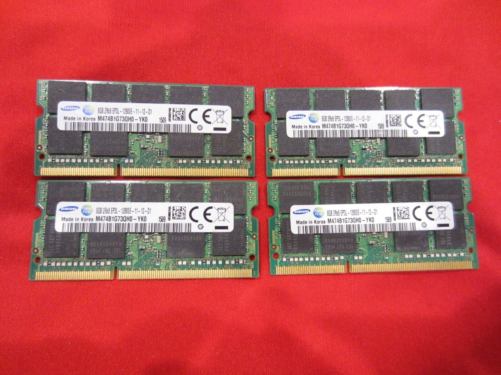 Lot of 4pcs Samsung 8GB 2Rx8 EP3L-12800E-11-12-D1 ECC Sodimm Memory